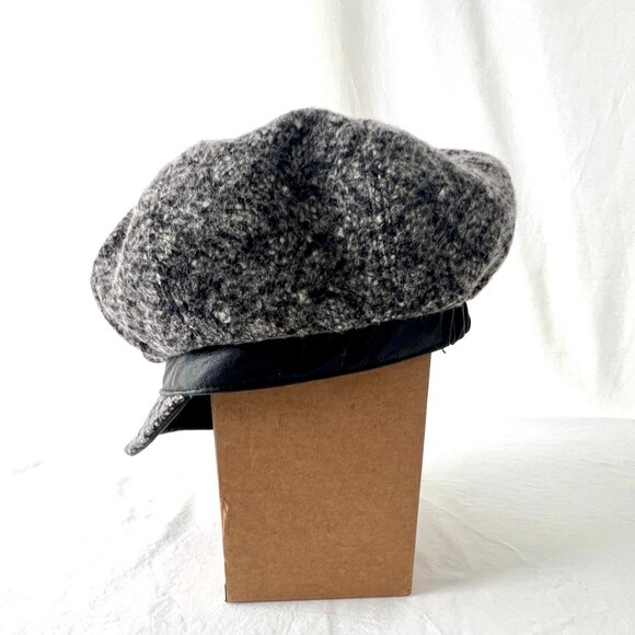 Newsboy Cap Style Hat, by Giovannio New York Salt & Pepper Polyester Blend, New! - Picture 6 of 16